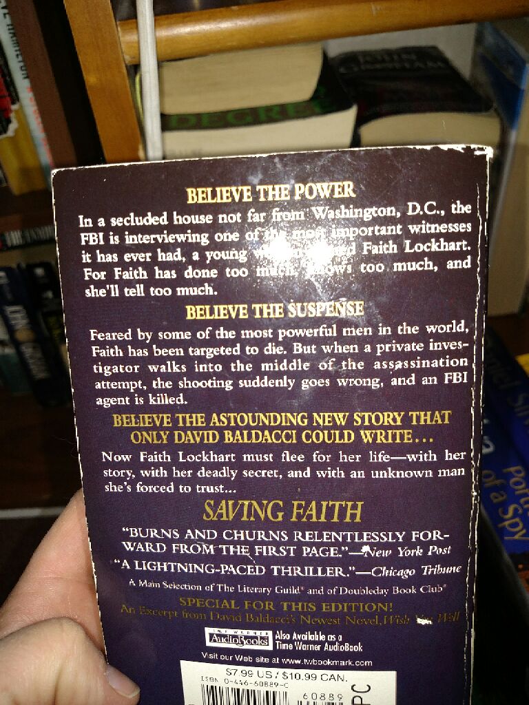 Saving Faith - David Baldacci (Warner Vision - Paperback) book collectible - Main Image 2