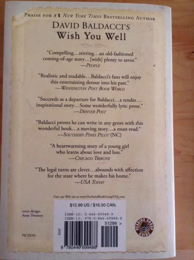 Wish You Well - David Baldacci (Grand Central Pub - Paperback) book collectible [Barcode 9780446699488] - Main Image 2