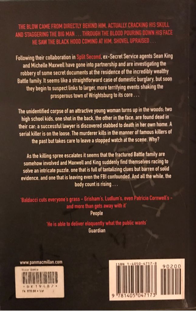 Hour Game - David Baldacci (Pan Macmillan - Paperback) book collectible [Barcode 9781405047173] - Main Image 2