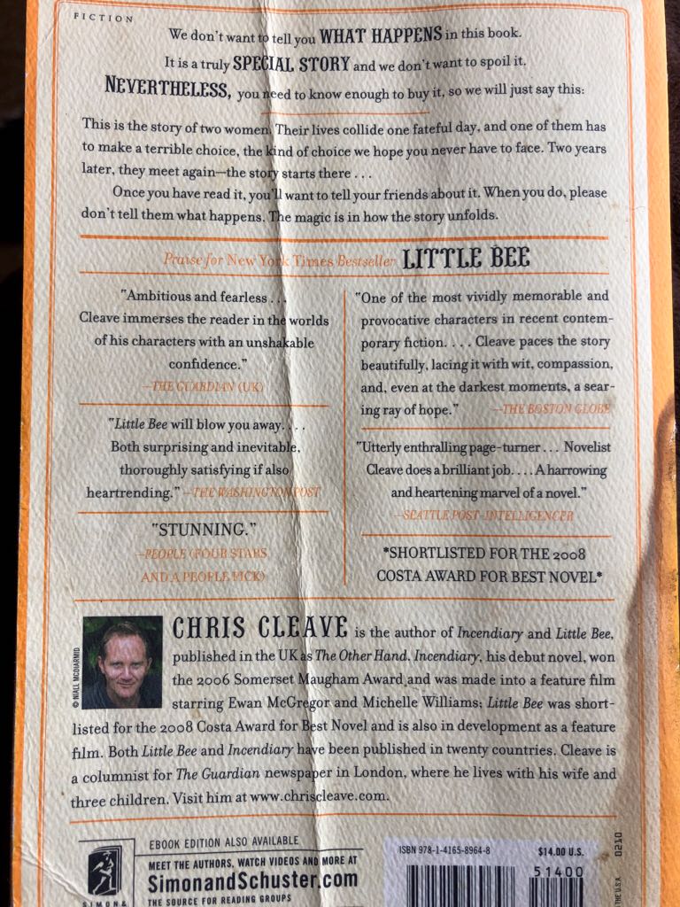 Little Bee - Chris Cleave book collectible - Main Image 2