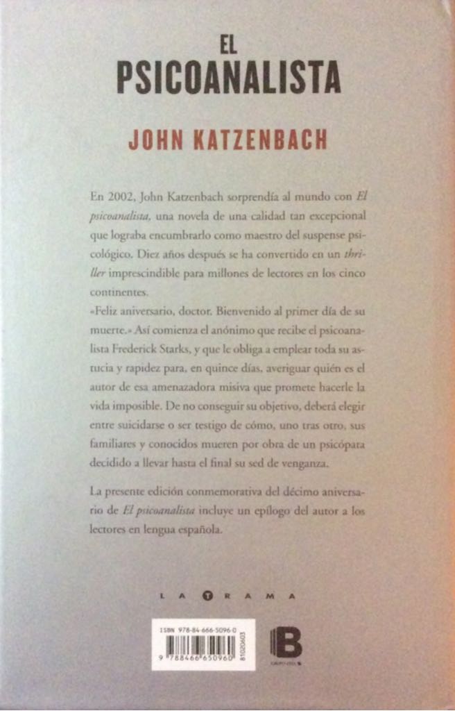 El Psicoanalista  (Ediciones B Grupo Zeta) book collectible [Barcode 9788466650960] - Main Image 2