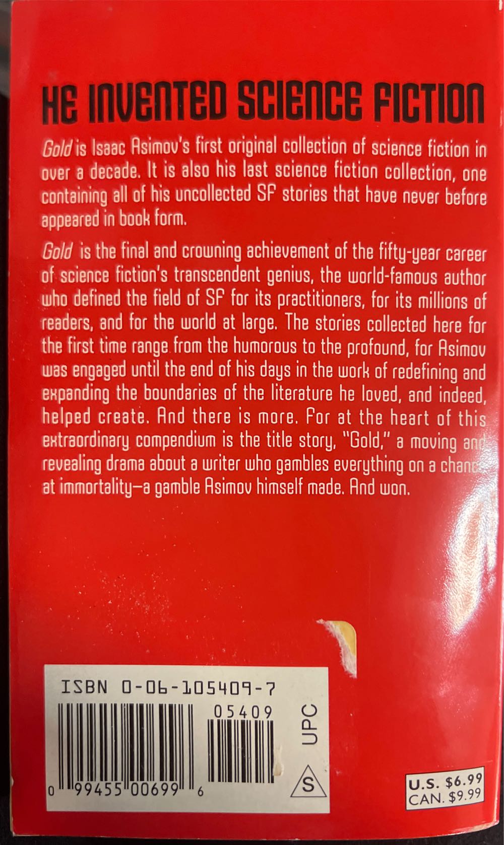 Gold - Isaac Asimov (HarperPrism - Paperback) book collectible [Barcode 9780061054099] - Main Image 2