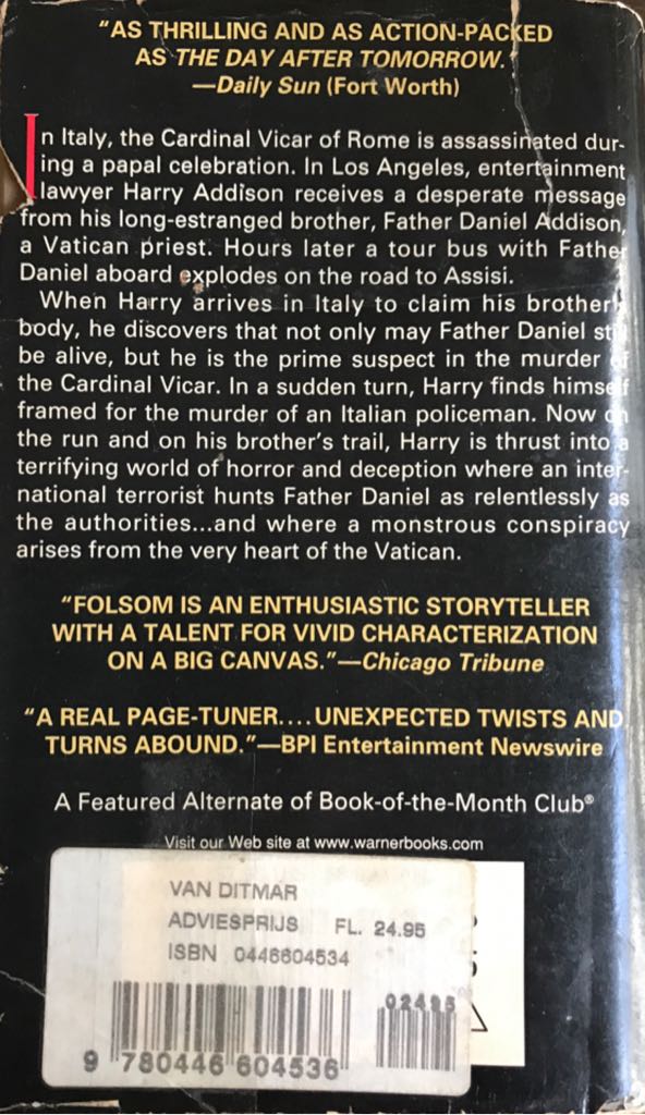 Day of Confession - Allan Folsom (Warner Books - Paperback) book collectible [Barcode 9780446604536] - Main Image 2