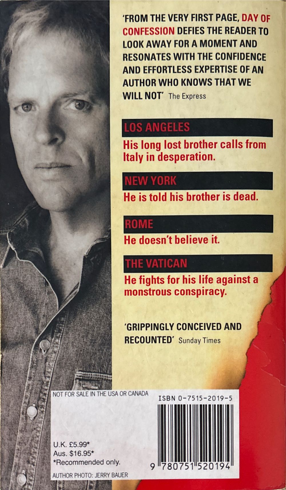 Day Of Confession - Allan Folsom (Warner Books - Paperback) book collectible [Barcode 9780751520194] - Main Image 2