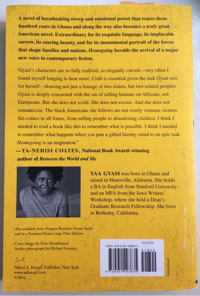 Homegoing - Yaa Gyasi (Alfred A. Knopf - Hardcover) book collectible [Barcode 9780451493835] - Main Image 2
