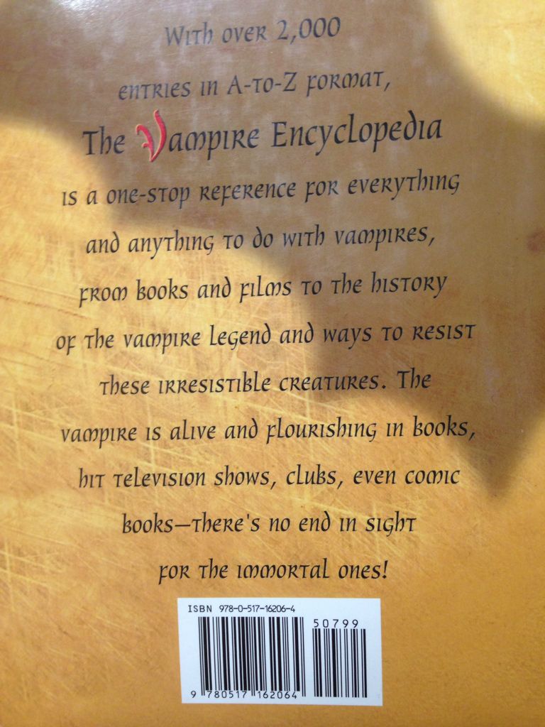 Vampire Encyclopedia, The - Matthew Bunson (Gramercy - Hardcover) book collectible [Barcode 9780517162064] - Main Image 2