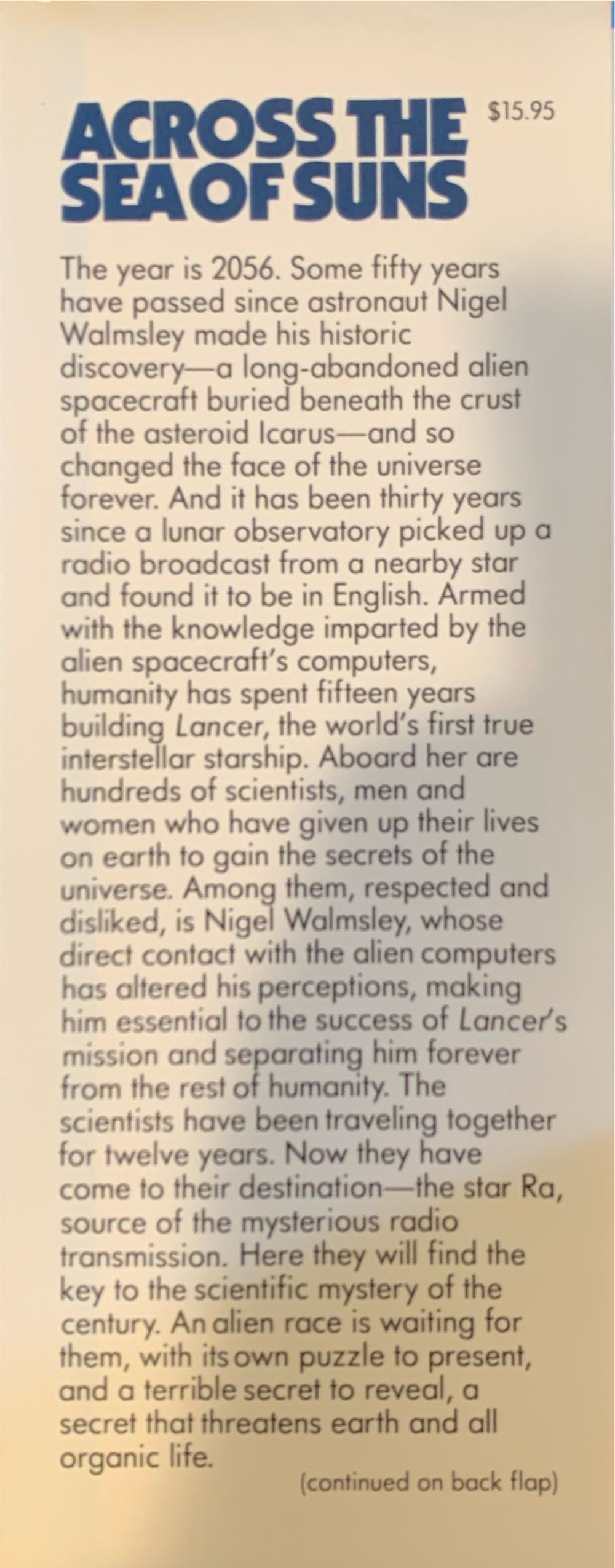 Across the Sea of Suns - Gregory Benford (Simon and Schuster - Hardcover) book collectible [Barcode 9780671446680] - Main Image 2