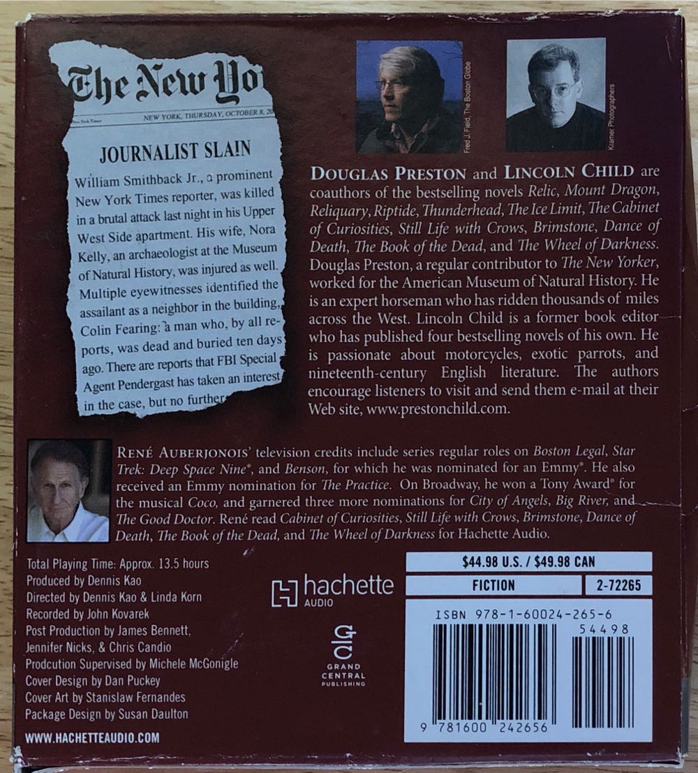 Cemetery Dance - Douglas Preston & Lincoln Child (Hachette Audio - Audiobook) book collectible [Barcode 9781600242656] - Main Image 2