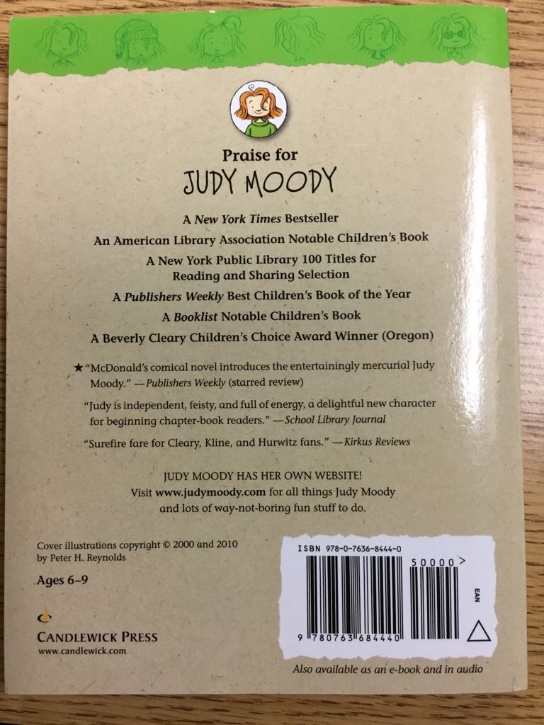 Judy Moody Was In A Mood (#1) - (M12.1) Megan McDonald book collectible [Barcode 9780763684440] - Main Image 2
