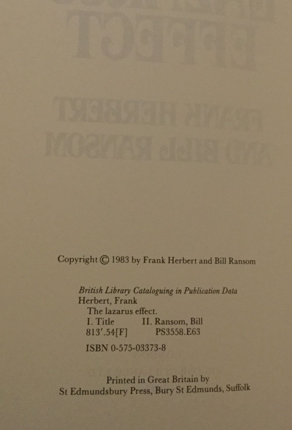 The Lazarus Effect - Frank Herbert (Orion - Kindle) book collectible [Barcode 9780575033733] - Main Image 3