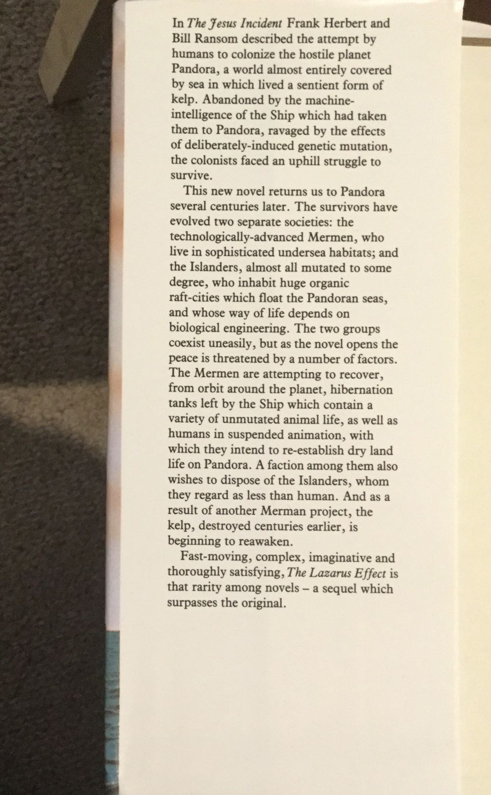 The Lazarus Effect - Frank Herbert (Orion - Kindle) book collectible [Barcode 9780575033733] - Main Image 4