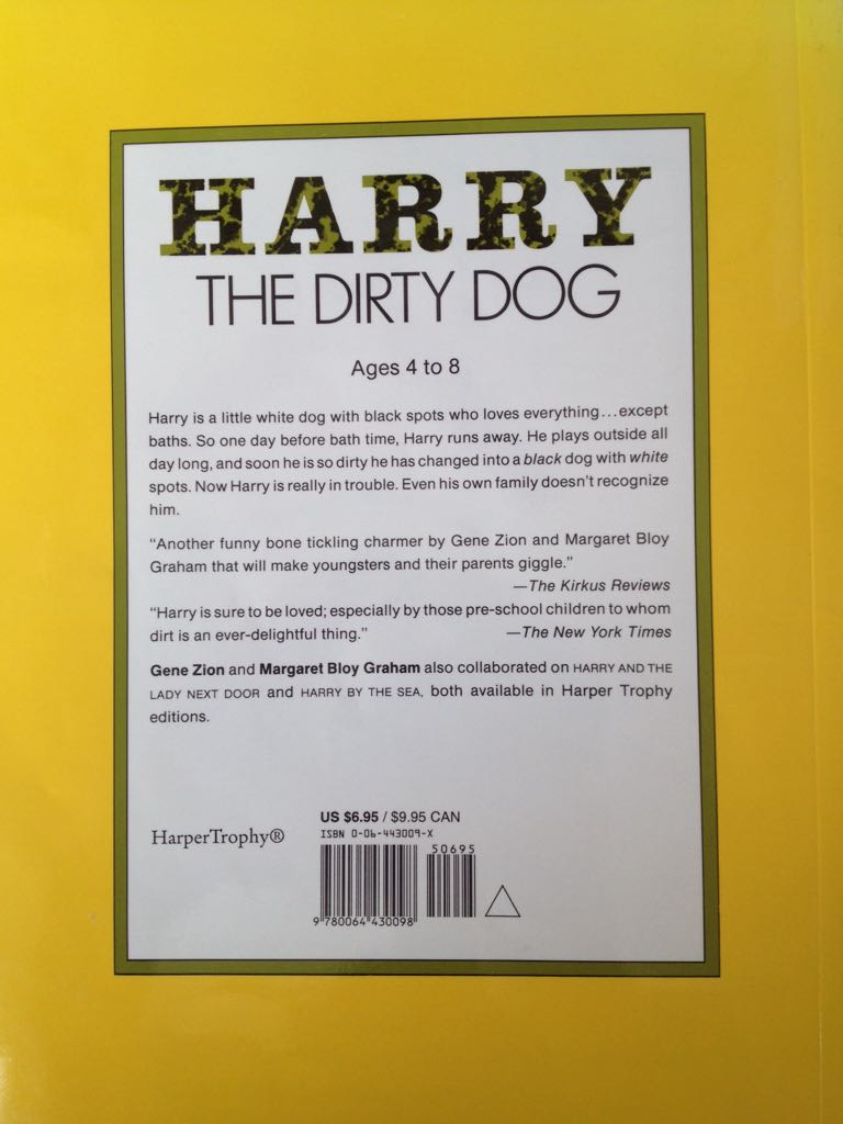 Harry the Dirty Dog - Gene Zion (Harper Collins Publishing - Paperback) book collectible [Barcode 9780064430098] - Main Image 2