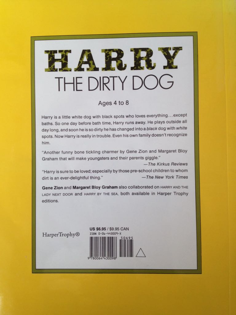 Harry, the Dirty Dog - Gene Zion (Harper & Bros. - Paperback) book collectible [Barcode 9780064430098] - Main Image 2