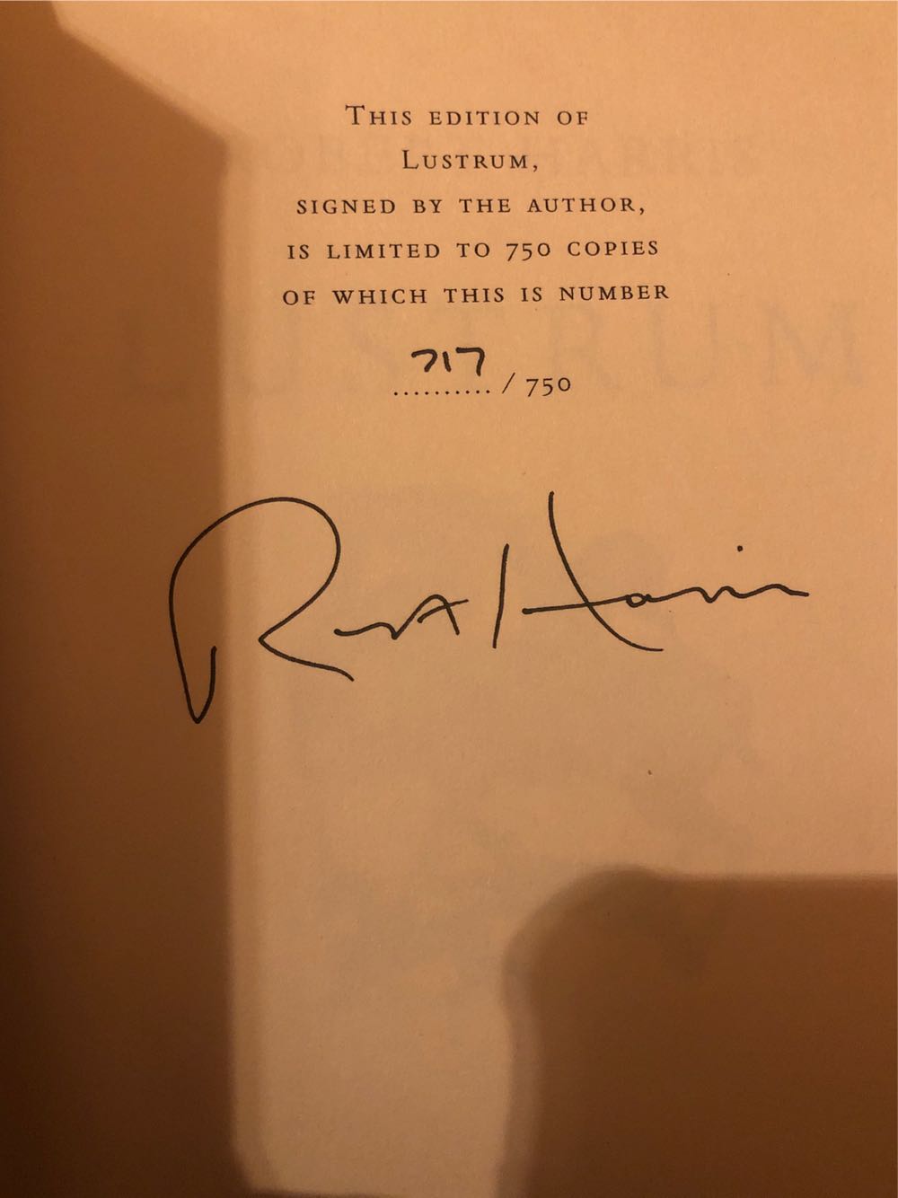 Lustrum - Robert Harris (Hutchinson - Hardcover) book collectible [Barcode 9780091801007] - Main Image 2