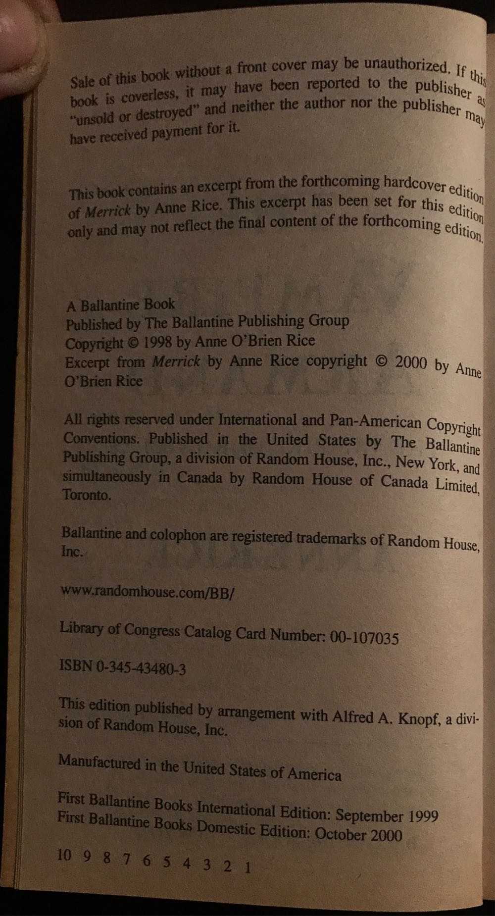 The Vampire Armand - Anne Rice (Ballantine Books - Paperback) book collectible [Barcode 9780345434807] - Main Image 3