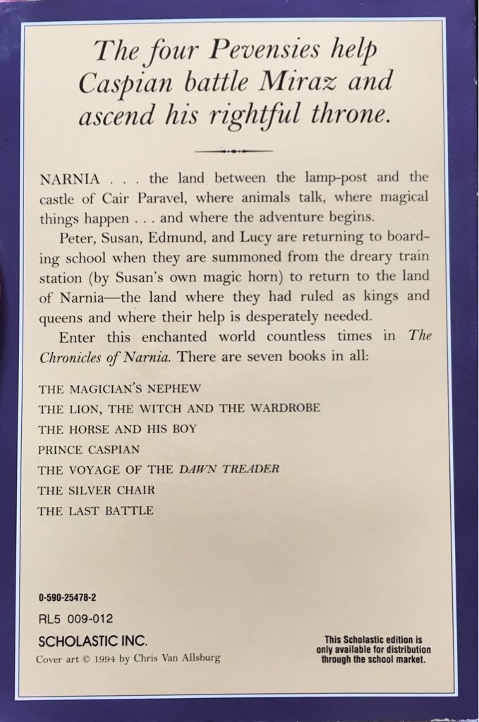 Prince Caspian - C. S. Lewis (Scholastic Inc. - Paperback) book collectible - Main Image 2