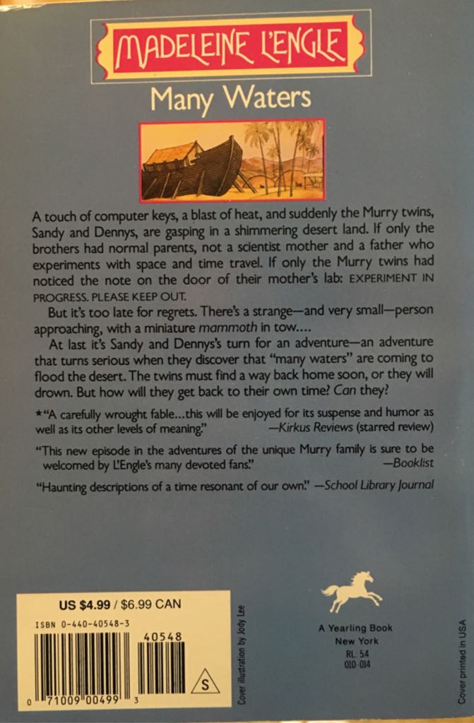Many Waters - Madeleine L’Engle (Dell Yearling - Paperback) book collectible [Barcode 9780440405481] - Main Image 2