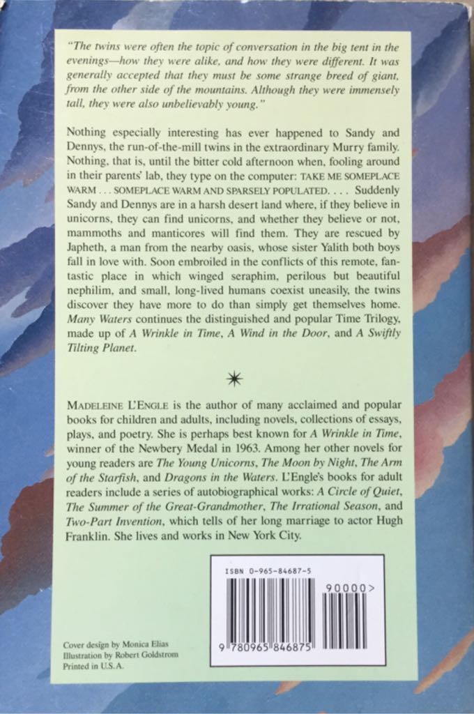 Time Quartet #4: Many Waters - Madeleine L’Engle (Quality Paperback Book Club - New York - Paperback) book collectible [Barcode 9780965846875] - Main Image 2