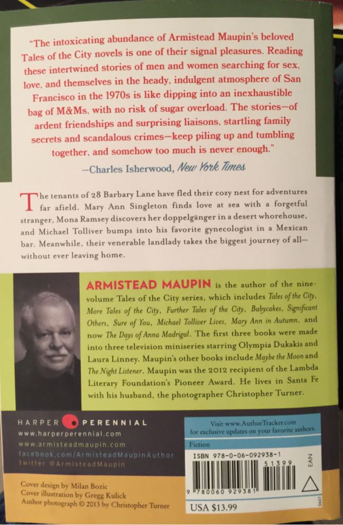 More Tales Of The City - Armistead Maupin (Harper Perennial - Paperback) book collectible [Barcode 9780060929381] - Main Image 2