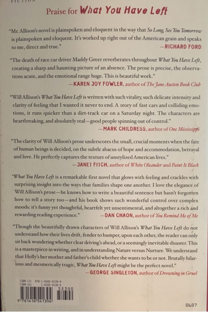 What You Have Left - Will Allison book collectible [Barcode 9781416541394] - Main Image 2