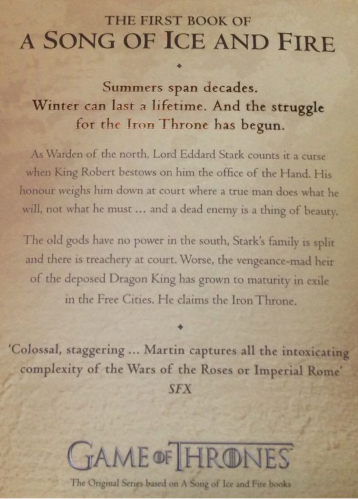 A Game Of Thrones - George R R Martin (Voyager - Paperback) book collectible [Barcode 9780007448036] - Main Image 2