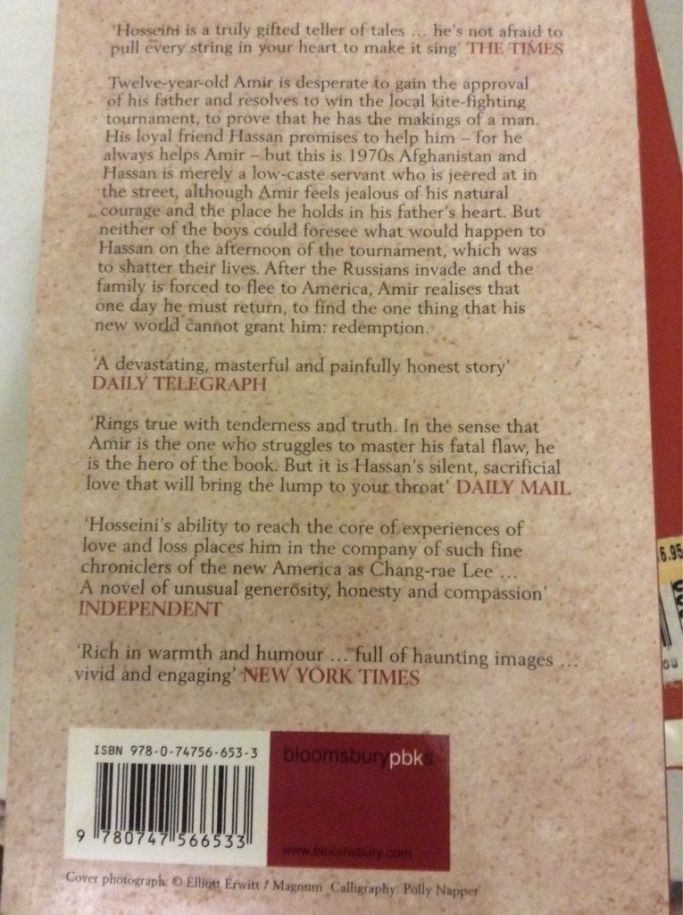 The Kite Runner - Hosseini (Bloomsbury - Paperback) book collectible [Barcode 9780747566533] - Main Image 2