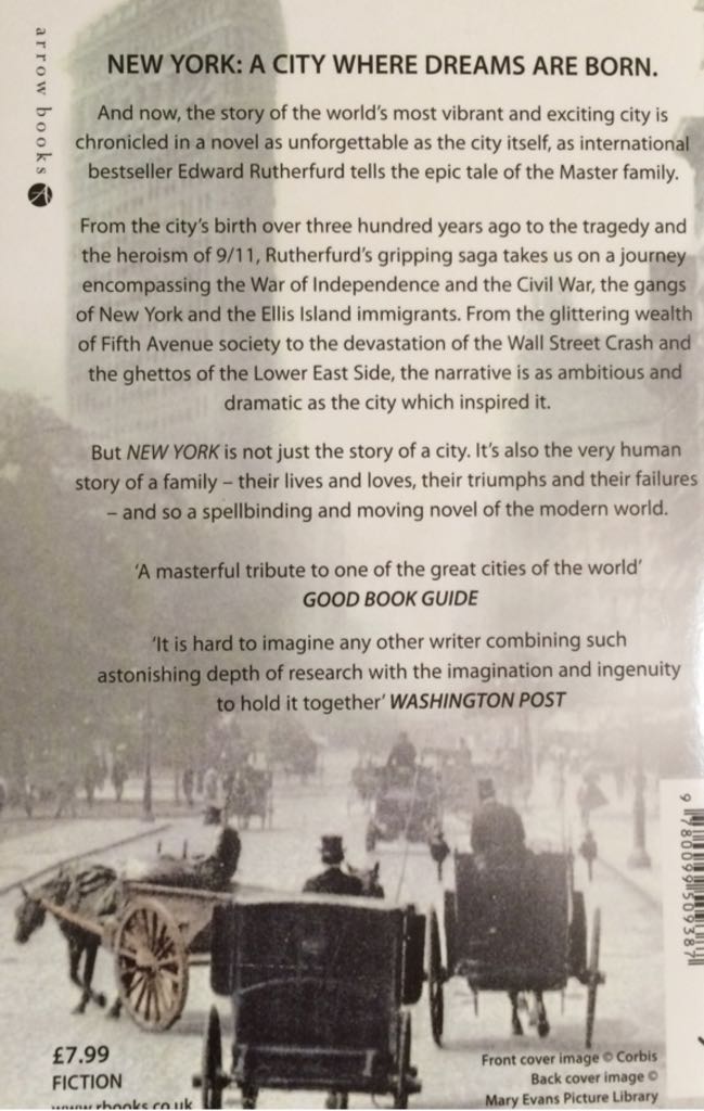 New York - Edward Rutherford (Arrow Books Limited - Paperback) book collectible [Barcode 9780099509387] - Main Image 2