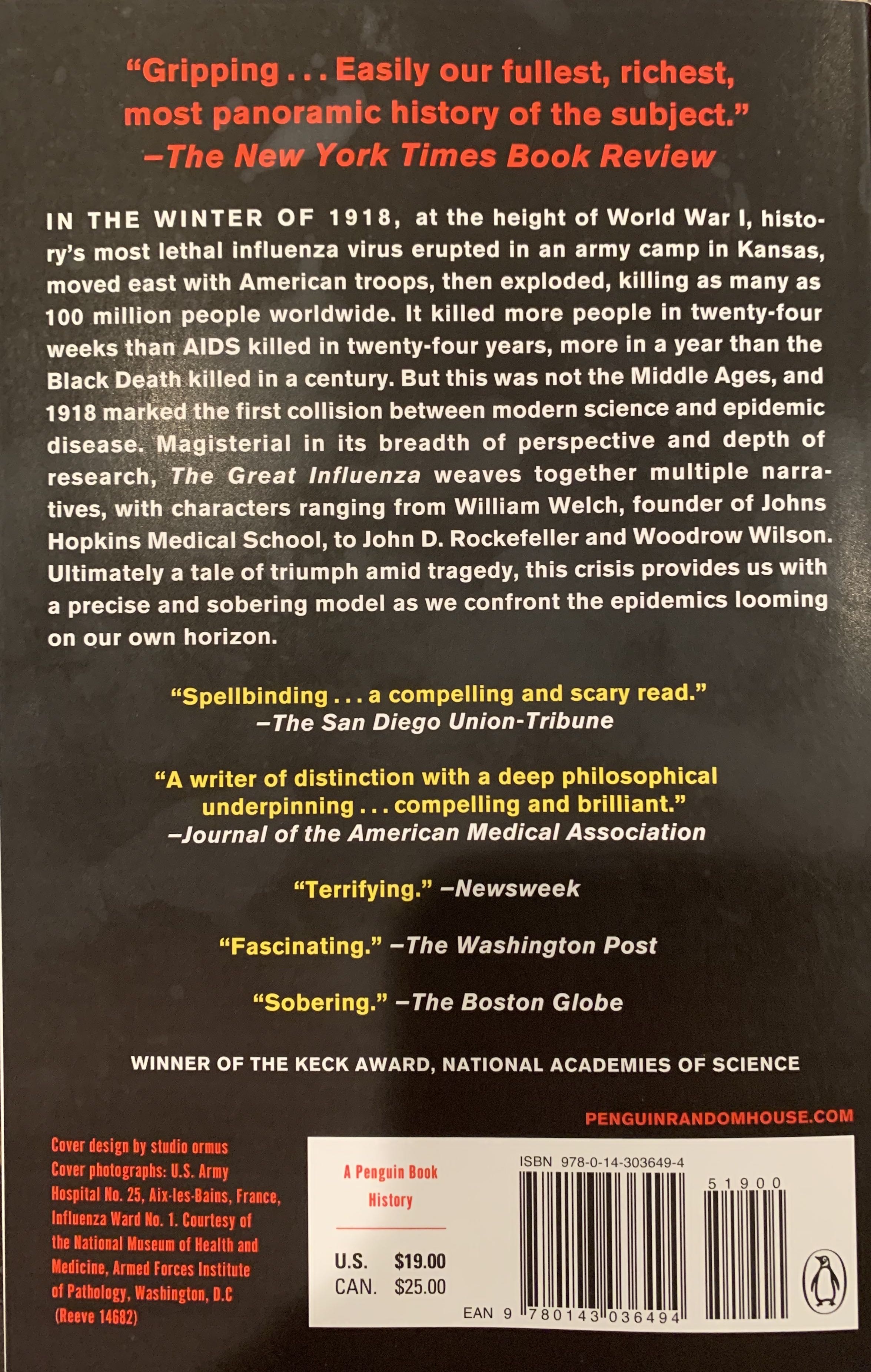 Great Influenza, The - John M. Barry (Penquin Books - Trade Paperback) book collectible [Barcode 9780143036494] - Main Image 2