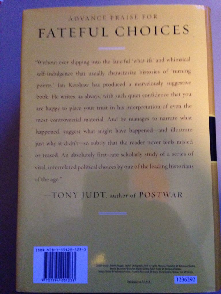 Fateful Choices - Ian Kershaw (Chirp - Audiobook) book collectible [Barcode 9781594201233] - Main Image 2