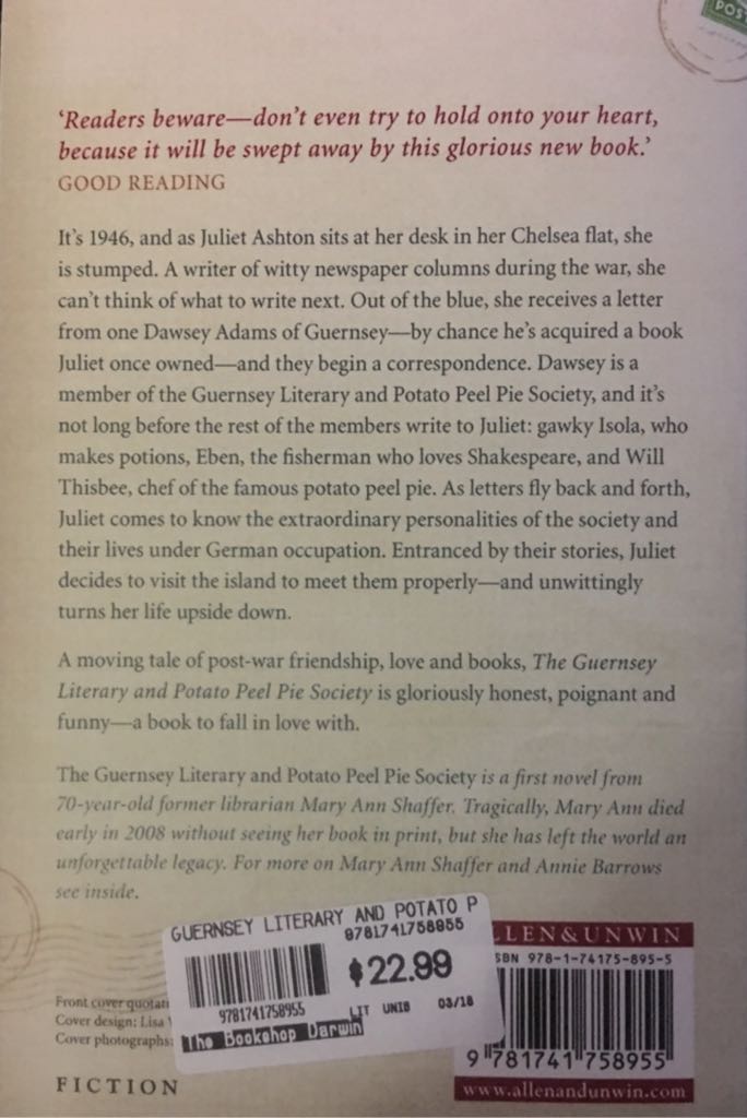 Guernsey Literary and Potato Peel Pie Society, The - Mary Ann Shaffer (Random House LLC - Paperback) book collectible [Barcode 9780440297000] - Main Image 2