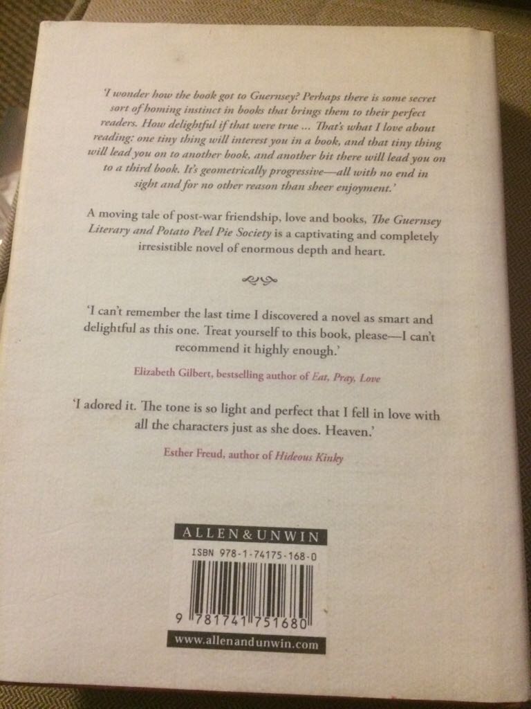 The Guernsey Literary and Potato Peel Pie Society - Shaffer, Mary Ann (Allen & Unwin - Hardcover) book collectible [Barcode 9781741751680] - Main Image 2