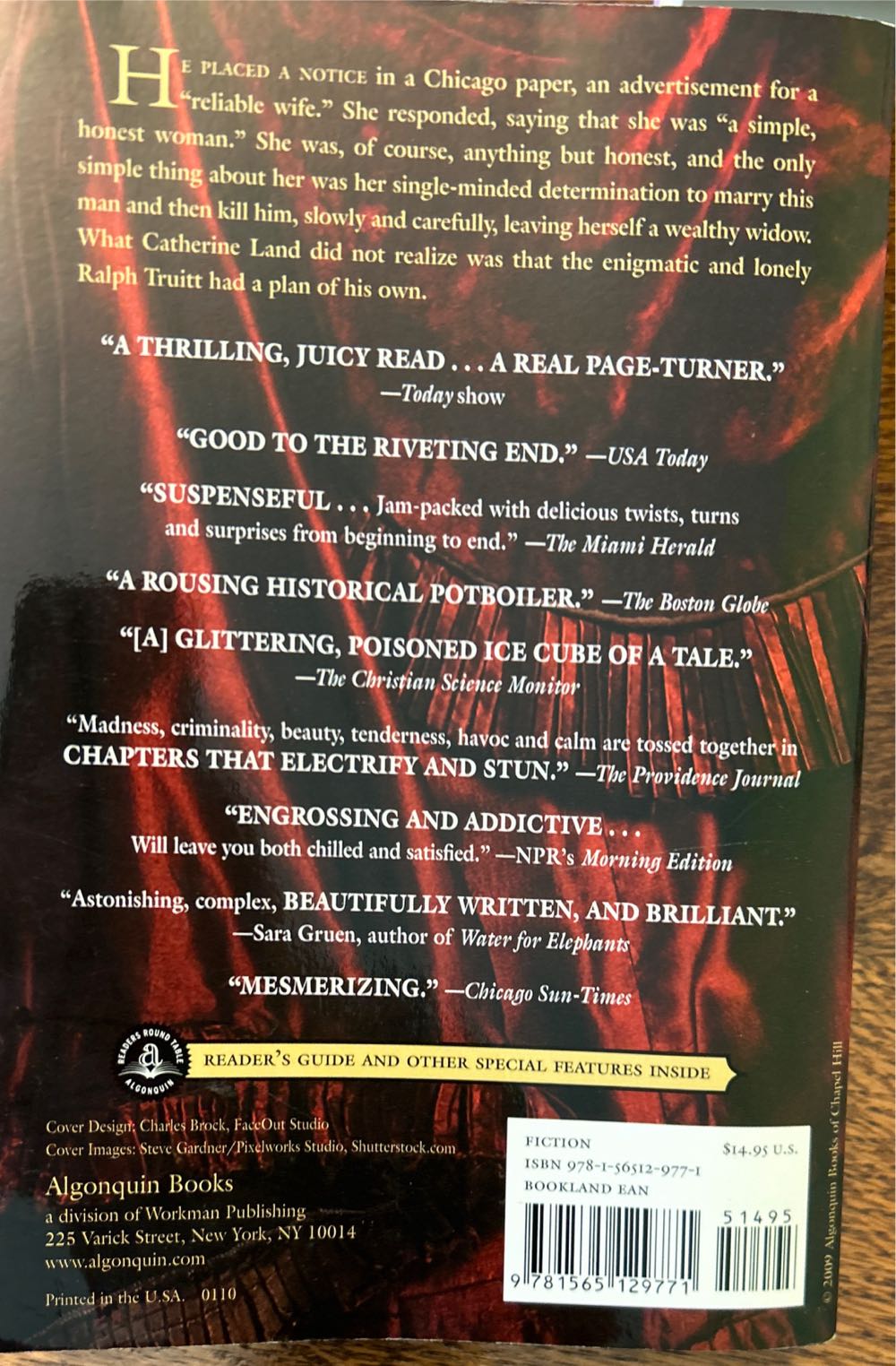 A Reliable Wife - Robert Goolrick (Algonquin Books - Trade Paperback) book collectible [Barcode 9781565129771] - Main Image 2