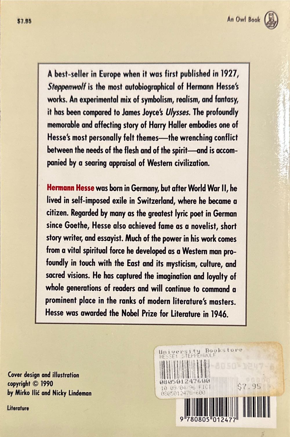 Steppenwolf - Hermann Hesse (Henry Holt - Paperback) book collectible [Barcode 9780805012477] - Main Image 2