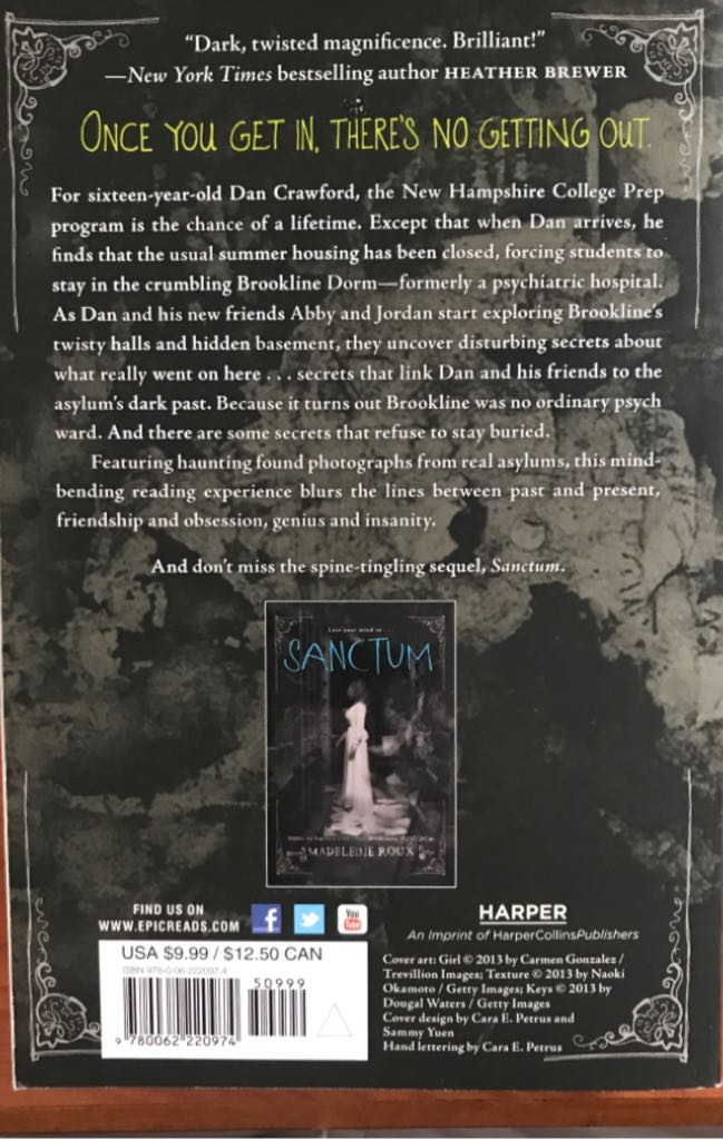 Asylum - Madeleine Roux (HarperCollins - Paperback) book collectible [Barcode 9780062220974] - Main Image 2