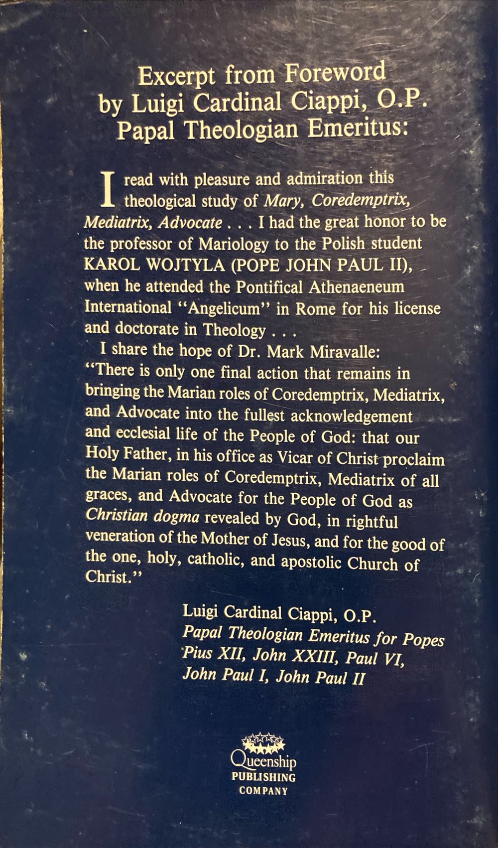 Mary - Coredemptrix Mediatrix Advocate - Mark I. Miravalle, S.T.D. (Queenship Publishing Company - Hardcover) book collectible [Barcode 9781882972104] - Main Image 2