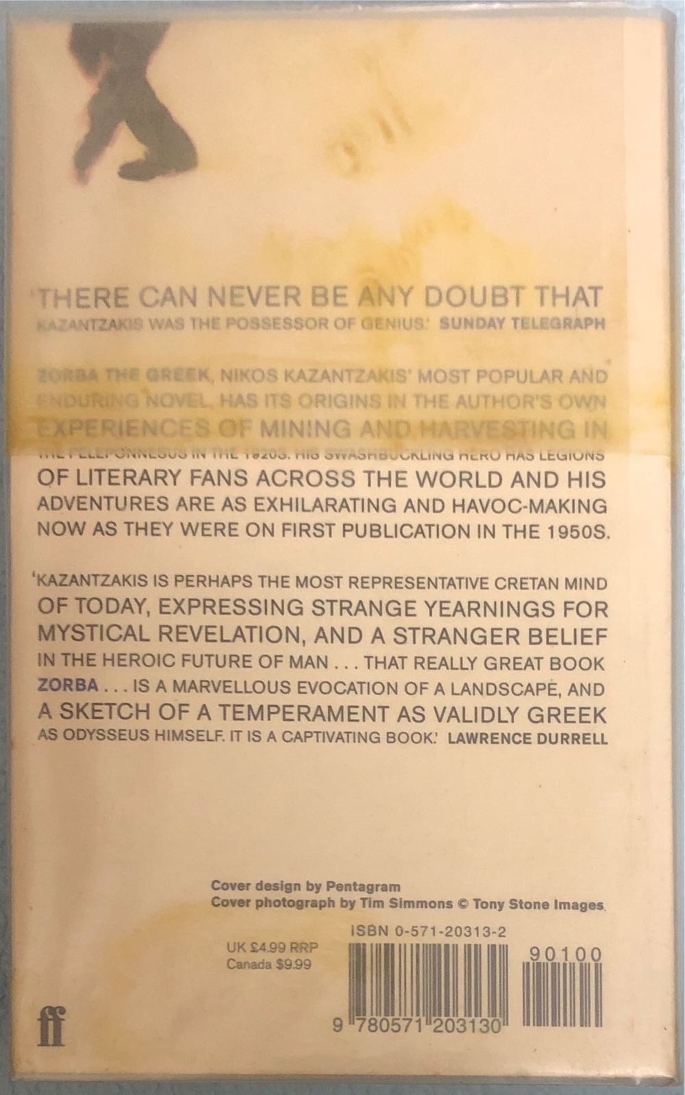 Zorba The Greek - Nikos Kazantzakis (Faber & Faber Limited - Paperback) book collectible [Barcode 9780571203130] - Main Image 2