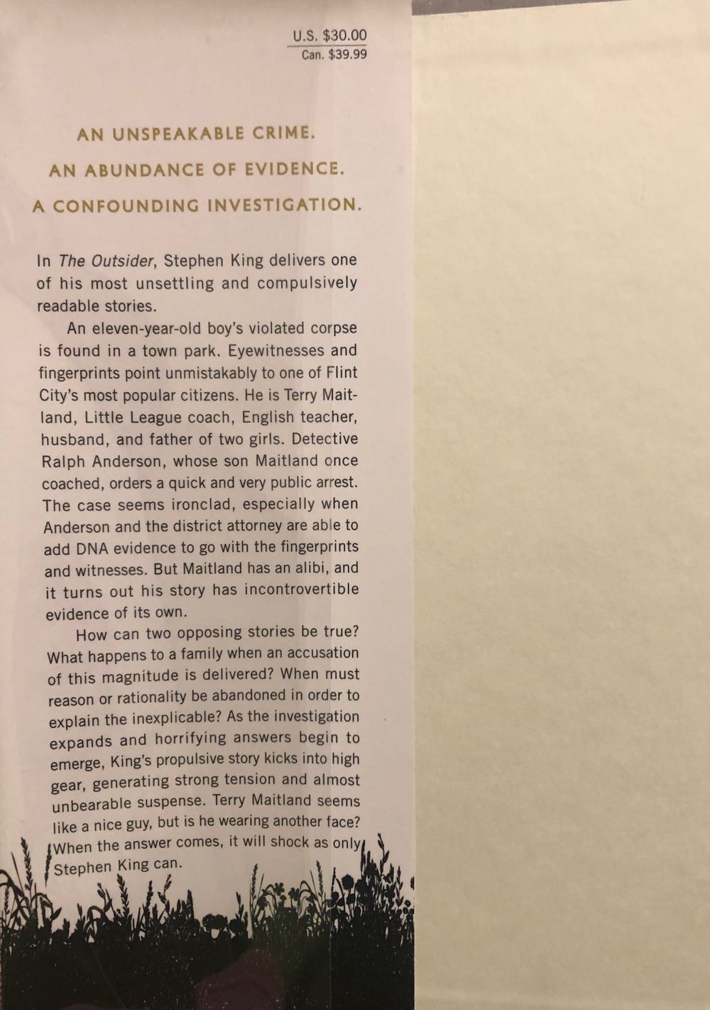 The Outsider - Stephen King (Scribner - Hardcover) book collectible [Barcode 9781501180989] - Main Image 4