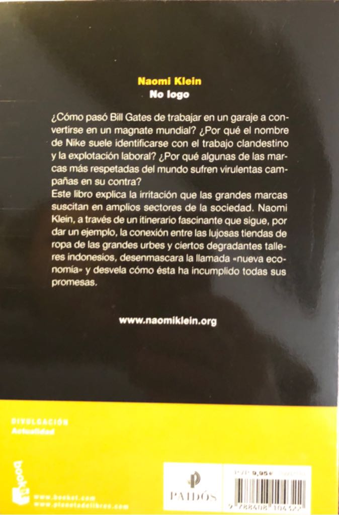No logo - Naomi Klein (Editorial Planeta S.A. - Paperback) book collectible [Barcode 9788408104322] - Main Image 2