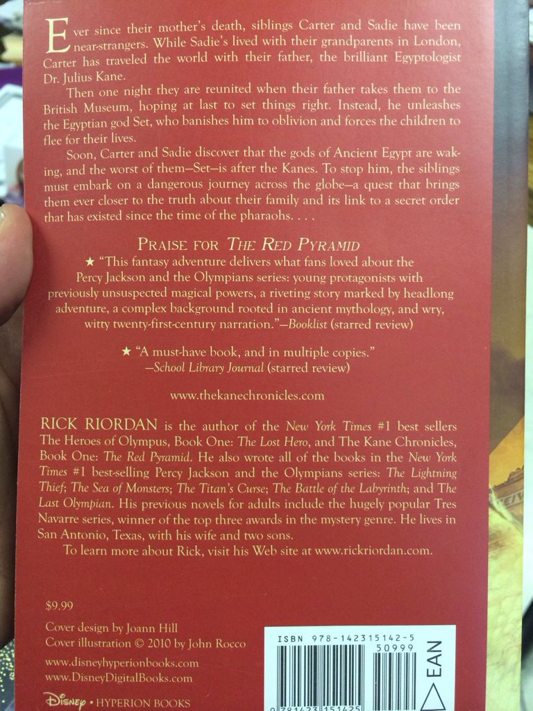 The Red Pyramid - Rick Riordan (Disney / Hyperion - Paperback) book collectible [Barcode 9781423151425] - Main Image 2