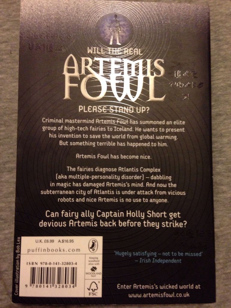 Artemis Fowl #7: The Atlantis Complex - Eoin Colfer (Penguin UK - Paperback) book collectible [Barcode 9780141328034] - Main Image 2