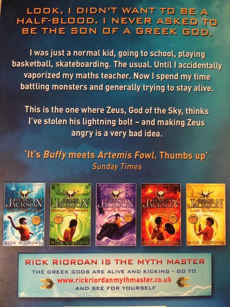 Percy Jackson And The Lightning Thief #1 - Rick Riordan (Puffin - Paperback) book collectible [Barcode 9780141346809] - Main Image 2
