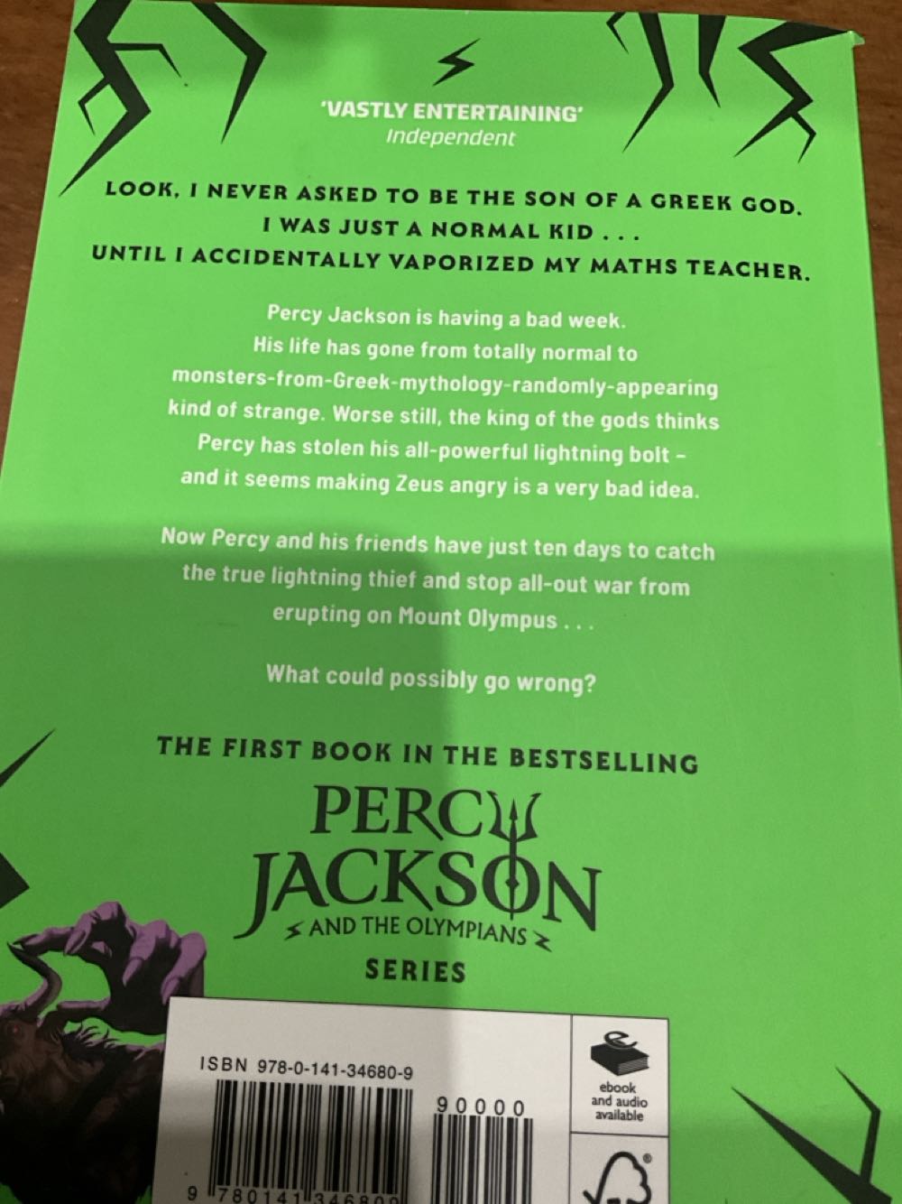 Percy Jackson And The Lightning Thief #1 - Rick Riordan (Puffin - Paperback) book collectible [Barcode 9780141346809] - Main Image 4