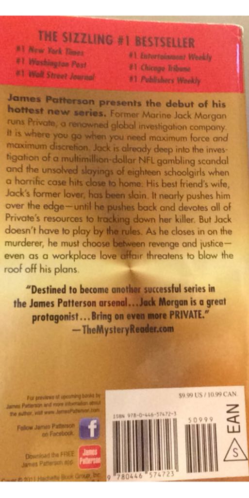 Private - James Patterson (Vision - Paperback) book collectible [Barcode 9780446574723] - Main Image 2