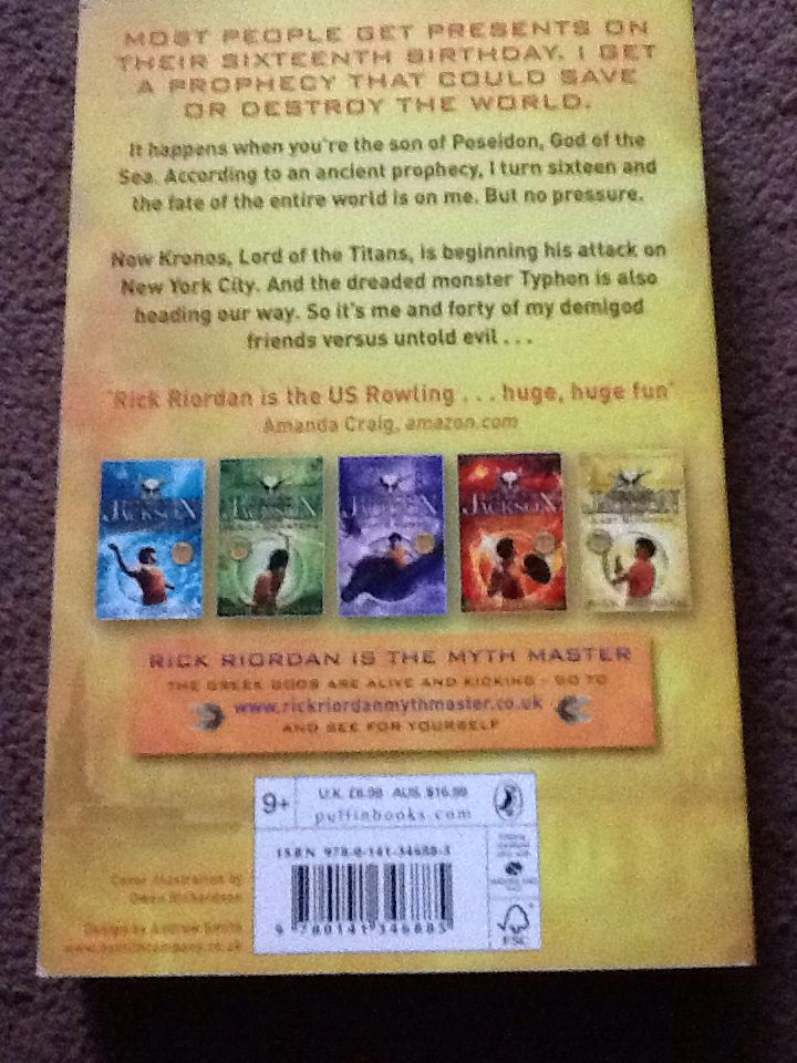 Percy Jackson and The Last Olympian #5 - Rick Riordan (Puffin - Paperback) book collectible [Barcode 9780141346885] - Main Image 2