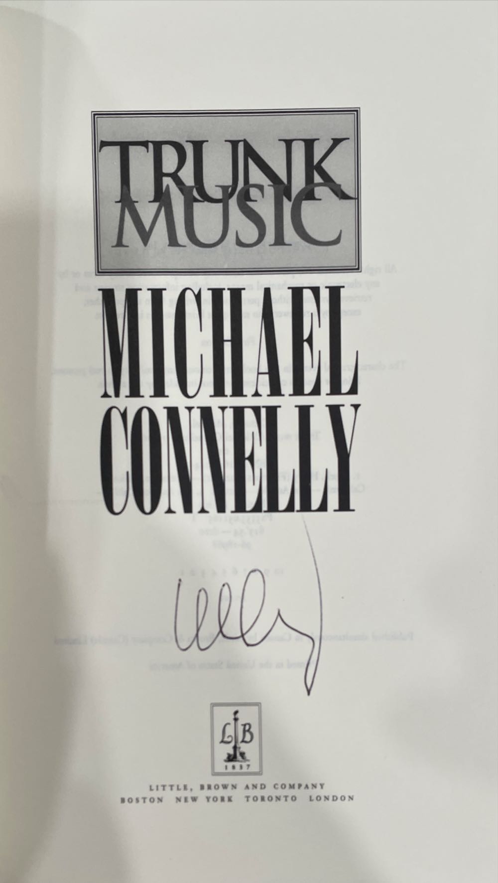 Trunk Music ✅ - Michael Connelly (Little Brown & Co. - Hardcover) book collectible [Barcode 9780316152440] - Main Image 3