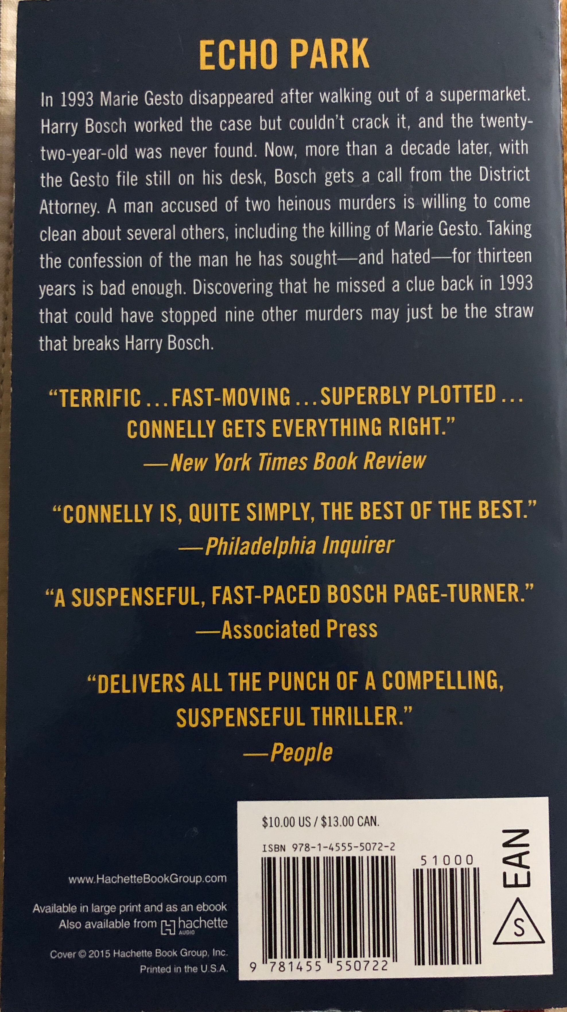 Echo Park - Michael Connelly (Grand Central Publishing - Paperback) book collectible [Barcode 9781455550722] - Main Image 2