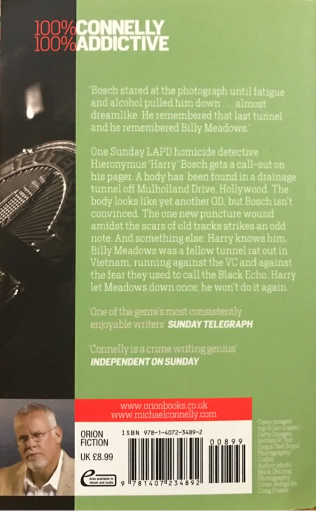 The Black Echo - Michael Connelly (Orion Books Ltd - Paperback) book collectible [Barcode 9781407234892] - Main Image 2