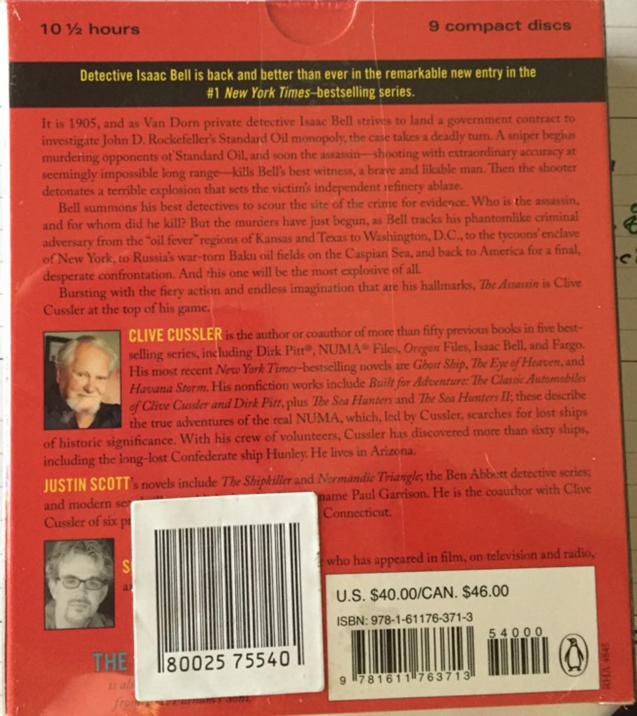 The Assassin (Isaac Bell #08) - Clive Cussler (Penguin Audio - Audiobook) book collectible [Barcode 9781611763713] - Main Image 2
