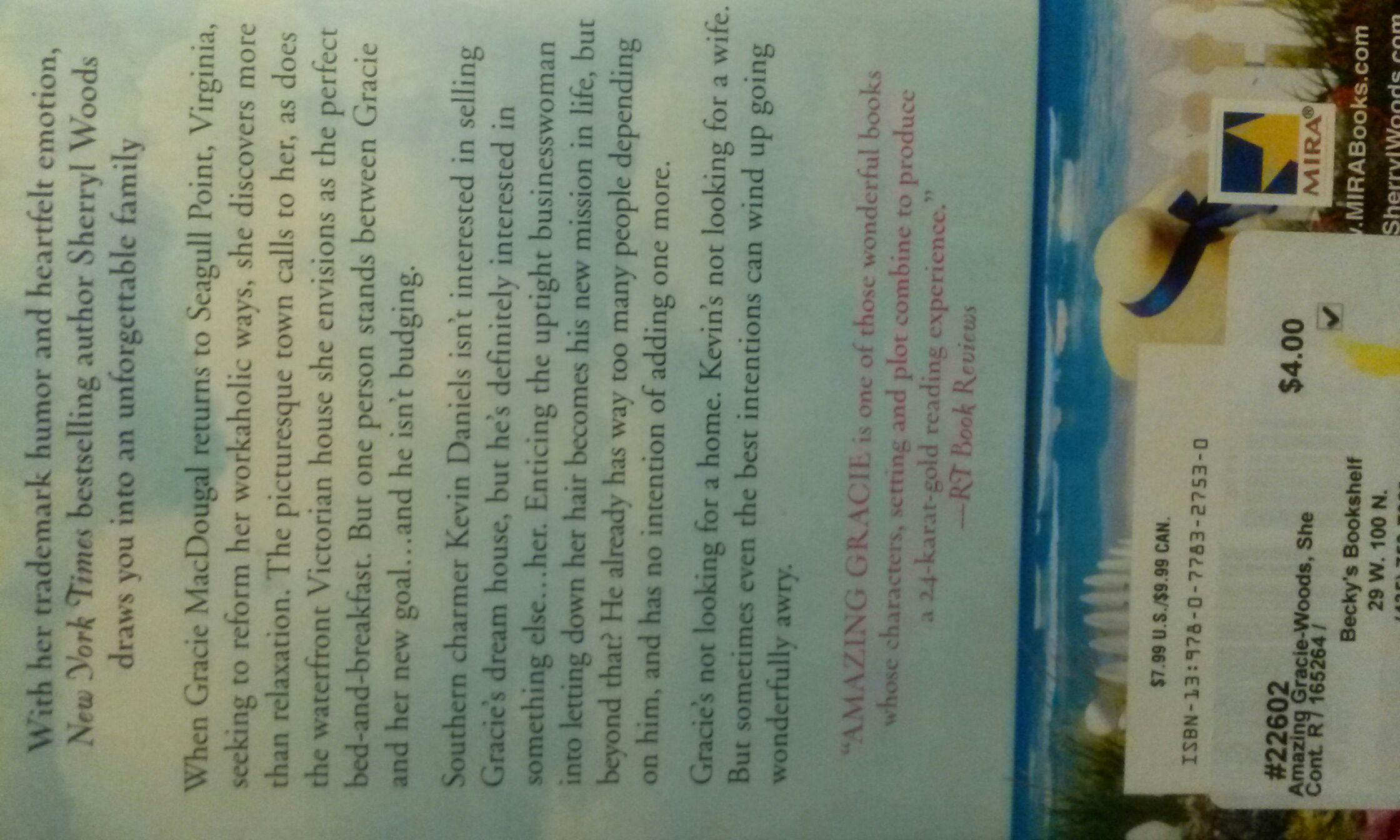 Amazing Gracie - Sherryl Woods (Mira Romance - Paperback) book collectible [Barcode 9780778327530] - Main Image 2