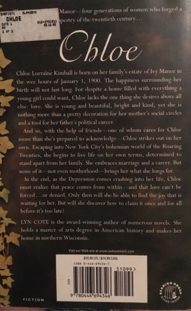 Chloe - Lyn Cote (- Paperback) book collectible [Barcode 9780446694346] - Main Image 2